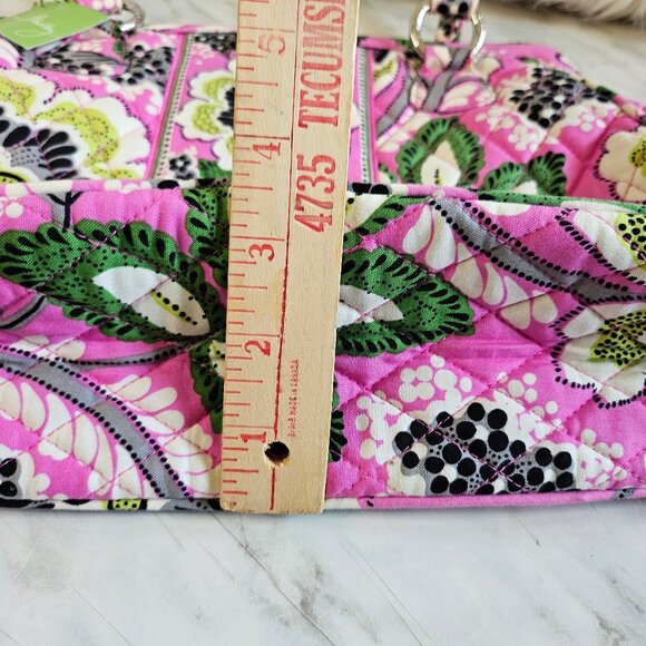Vera Bradley Pink Green Multi Quilted Floral Frame Purse - Picture 11 of 12